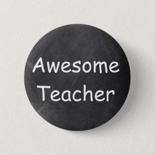 Awesome Teacher Chalkboard Design Gift Idea 6 Cm Round Badge
