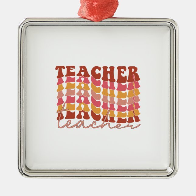 Awesome Teacher Metal Tree Decoration (Front)