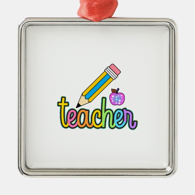 Awesome Teacher Metal Tree Decoration (Front)