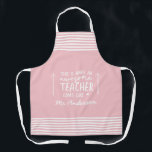 Awesome teacher modern typography pink gift apron<br><div class="desc">This is what a awesome teacher looks like. Awesome teacher modern typography gift. With hand lettered modern fun script,   and space for their name and the name of your child. The perfect end of year,  Christmas or holiday gift for your favourite teacher.</div>