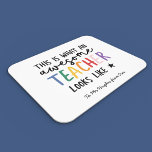 Awesome teacher modern typography rainbow gift  mouse pad<br><div class="desc">This is what a awesome teacher looks like. Awesome teacher modern typography gift. With hand lettered modern fun script,   and space for their name and the name of your child. The perfect end of year,  Christmas or holiday gift for your favourite teacher.</div>