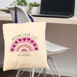 Awesome Teacher Stuff Boho Rainbow Personalised Tote Bag<br><div class="desc">Personalised tote bag for Awesome Teacher Stuff - great teacher gift for end of year thank you or teacher appreciation present. The design is printed on both sides and features a pink boho style rainbow, decorated with leaves and love hearts. It is lettered with trendy skinny font typography and the...</div>