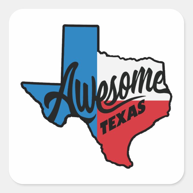 Awesome Texas Square Sticker (Front)