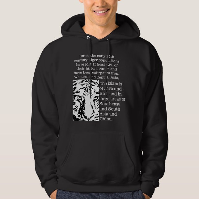 Awesome text based tiger modern design black hoodie (Front)