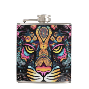 Awesome Tiger Head Hip Flask