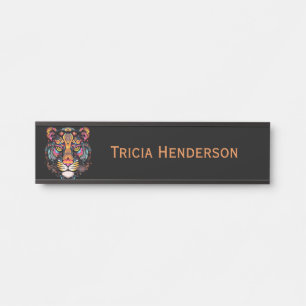 Awesome Tiger Head Name Door Sign