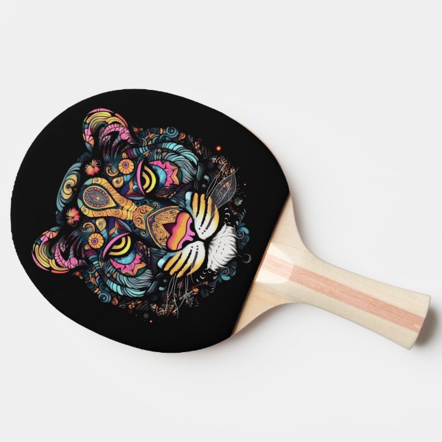 Awesome Tiger Head  Ping Pong Paddle (Side)