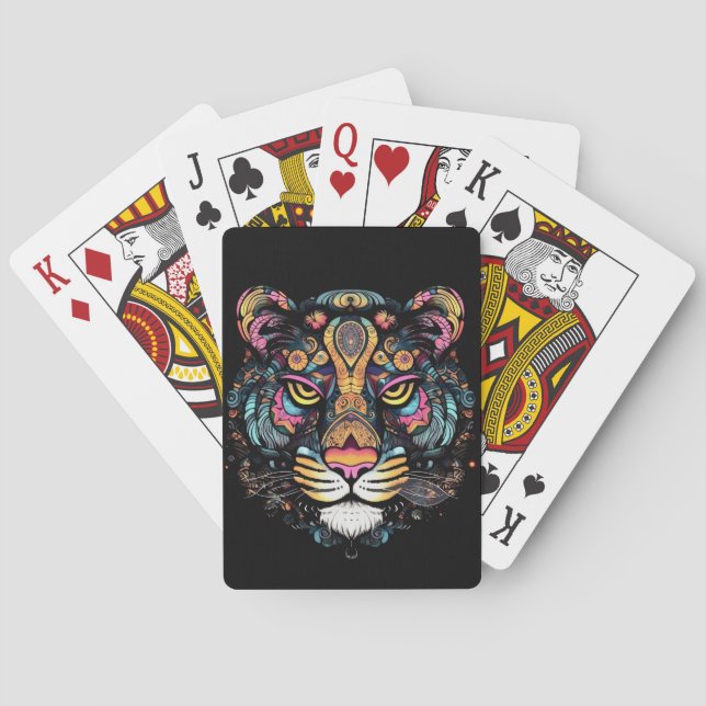 Awesome Tiger Head  Playing Cards (Back)