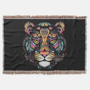 Awesome Tiger Head  Throw Blanket
