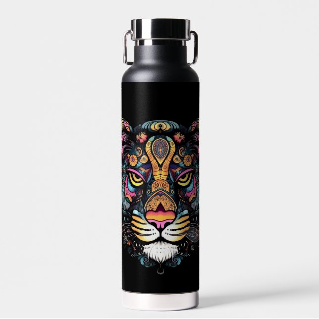 Awesome Tiger Head  Water Bottle (Front)