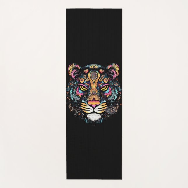 Awesome Tiger Head  Yoga Mat (Front)