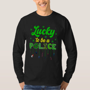 Awesome To Be A Police Shamrock Irish Patrick's Da T-Shirt