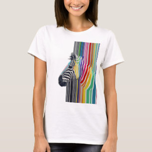 awesome trendy colourful vibrant stripes zebra T-Shirt