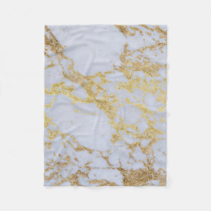 Awesome trendy modern faux gold glitter marble fleece blanket
