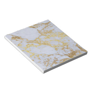 Awesome trendy modern faux gold glitter marble notepad