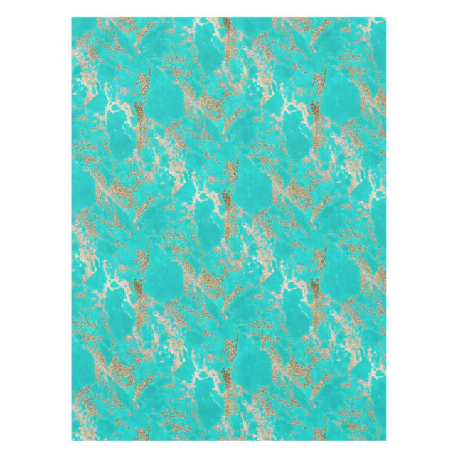 Awesome trendy modern faux gold glitter marble tablecloth (Front)