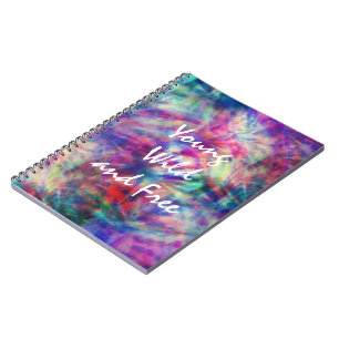 Awesome trendy tribal tie dye young wild and free notebook
