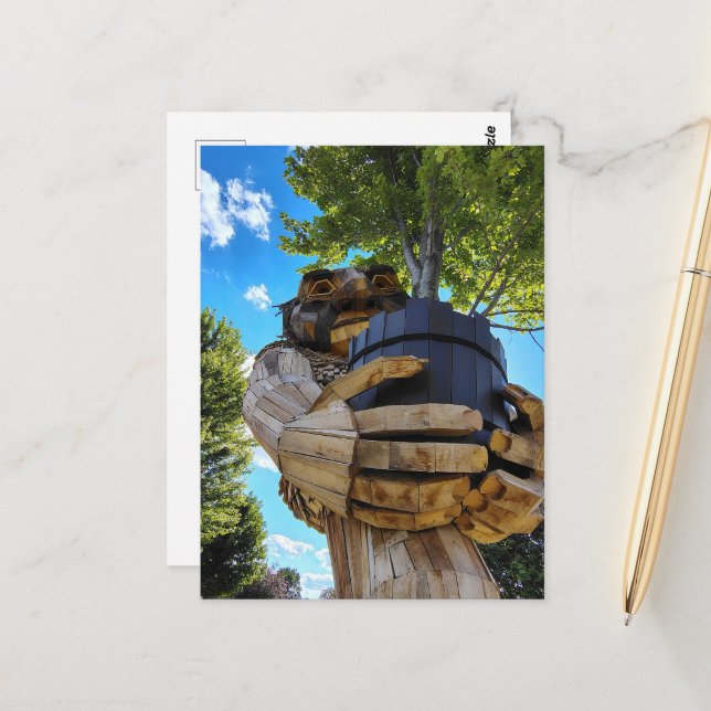 Awesome Troll Holds Up a Tree  Postcard (Front/Back In Situ)