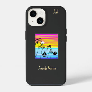 Awesome Tropical Sunset Sailing Mug iPhone 14 Case