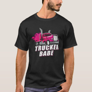 Awesome Trucker Babe Trailer Truck Driver Women Gi T-Shirt