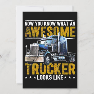 Awesome Trucker Great Gift For Men And Truckers Holiday Card