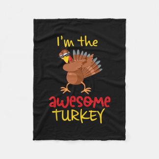 Awesome Turkey Matching Family Group Thanksgiving  Fleece Blanket