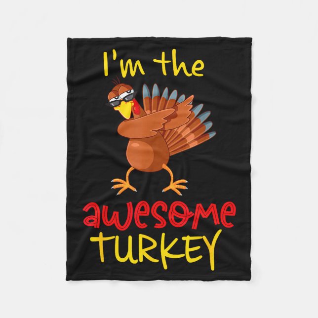 Awesome Turkey Matching Family Group Thanksgiving  Fleece Blanket (Front)
