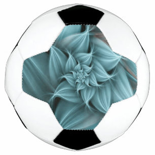Awesome Turquoise Flower Fractal Soccer Ball