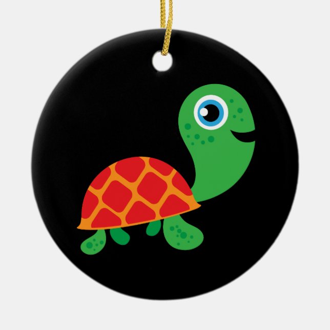 Awesome Turtle Ceramic Tree Decoration (Front)