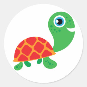 Awesome Turtle Classic Round Sticker