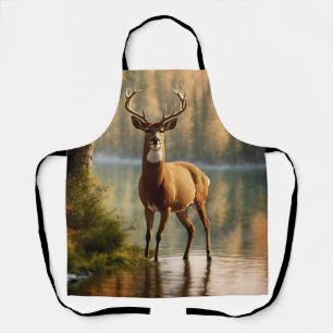 Awesome Twelve Point Buck in Autumn Waters Apron