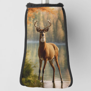 Awesome Twelve Point Buck in Autumn Waters Golf Head Cover