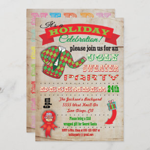 Awesome Ugly Sweater Christmas Party Invitation