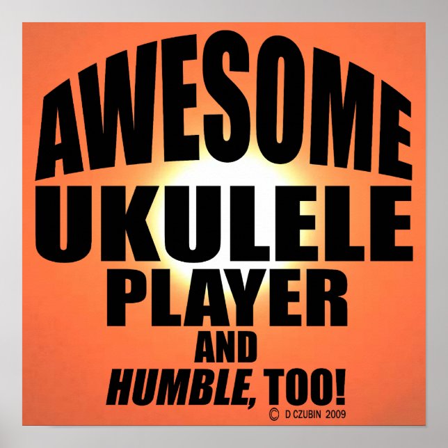 Awesome Ukulele Player Poster (Front)