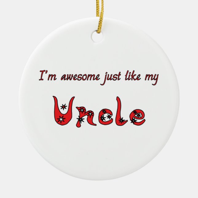 Awesome Uncle Christmas Tree Ceramic Tree Decoration (Front)