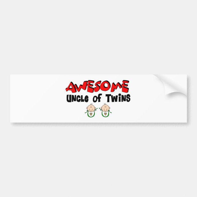 AWESOME UNCLE of TWINS Bumper Sticker (Front)