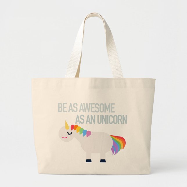 Awesome Unicorm Large Tote Bag (Front)