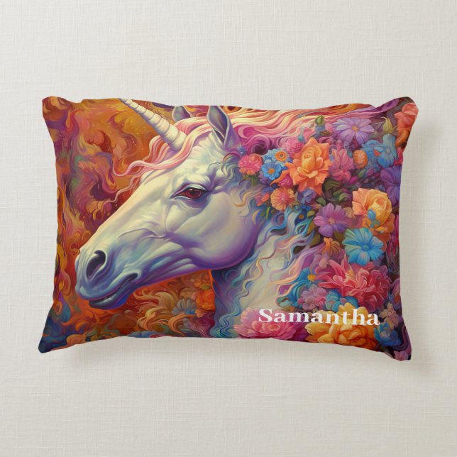 Awesome Unicorn  Decorative Cushion (Back)