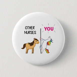 Awesome Unicorn Gift  For Nurse    6 Cm Round Badge