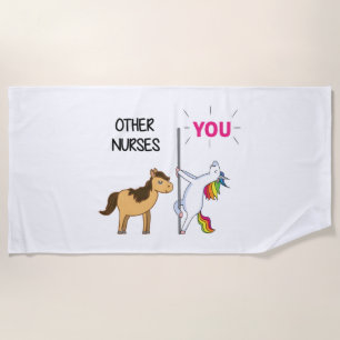 Awesome Unicorn Gift  For Nurse    Beach Towel