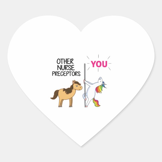 Awesome Unicorn Gift  For Nurse Preceptor   Heart Sticker (Front)