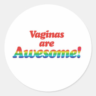 AWESOME V CLASSIC ROUND STICKER
