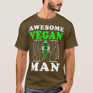 Awesome Vegan Man Vegetable Okra Plant  T-Shirt