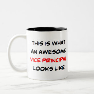 awesome vice principal Two-Tone coffee mug