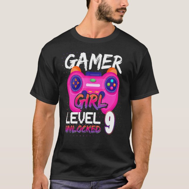 Awesome Video Games Controller Level 9 Unlocked Ga T-Shirt (Front)