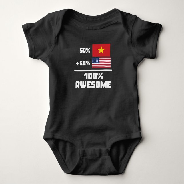 Awesome Vietnamese American Baby Bodysuit (Front)
