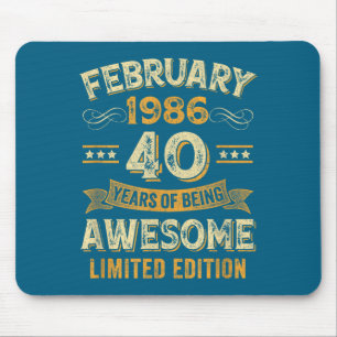 Awesome Vintage February 1986 40th Birthday  Mouse Pad