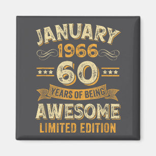 Awesome Vintage January 1966 60th Birthday  Magnet