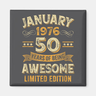 Awesome Vintage January 1976 50th Birthday  Magnet
