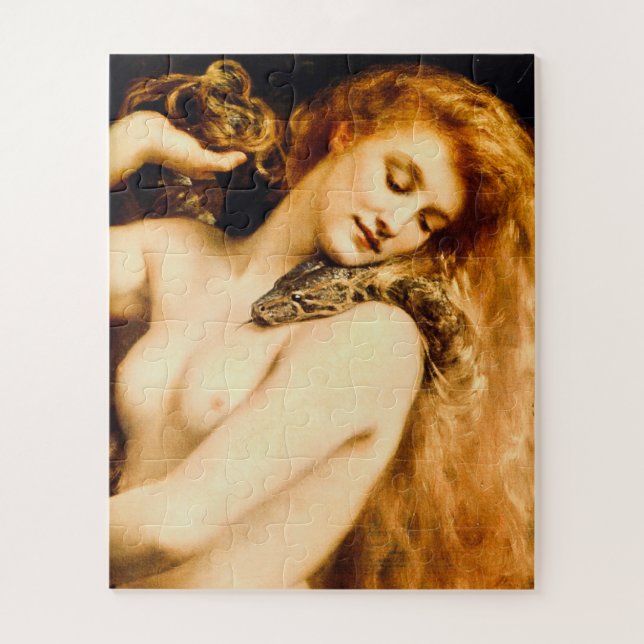 Awesome Vintage Lilith With Snake by John Collier Jigsaw Puzzle (Vertical)